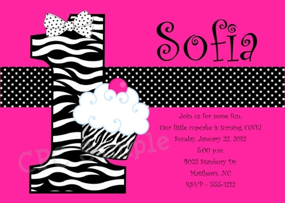 Cupcake Birthday Invitation 1st Birthday Cupcake Invitations Printable or Printed Il_570xn