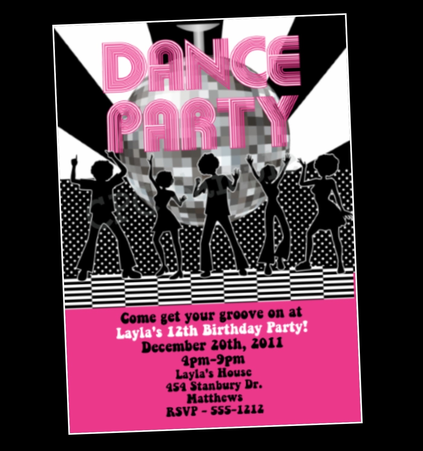 Disco Ball Invitation Dance Party Birthday Invitation Disco Dance Party Invite Printable Digital