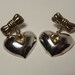 Vintage Sterling Silver Gold Hearts & Bows Yellow Topaz Dangling Earrings - Pierced