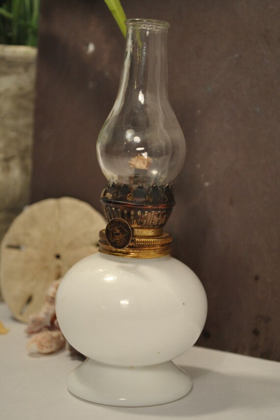 Vintage Miniature Milk Glass Oil Lamp By Sweetgraffiti On Etsy 6202