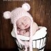 Reserved listing for pattimdizon Angel Soft Bear Earflap Baby Hat 0-3 month pink w/ diaper cover wrap
