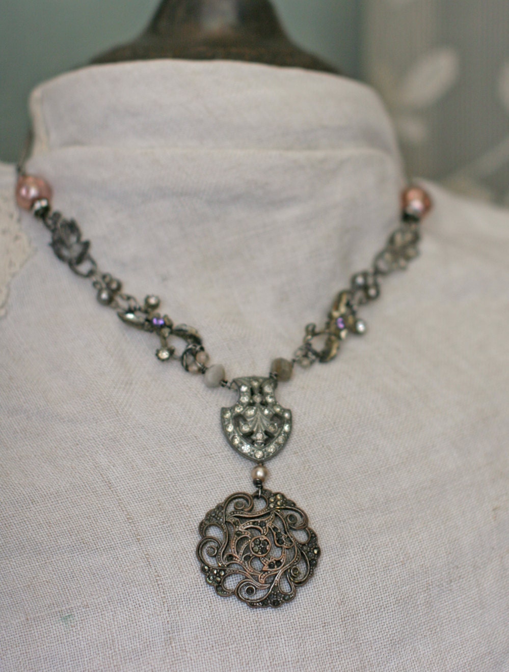Evensong - assemblage necklace