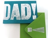father's day card ... fun silver and blue letterpress card for dad