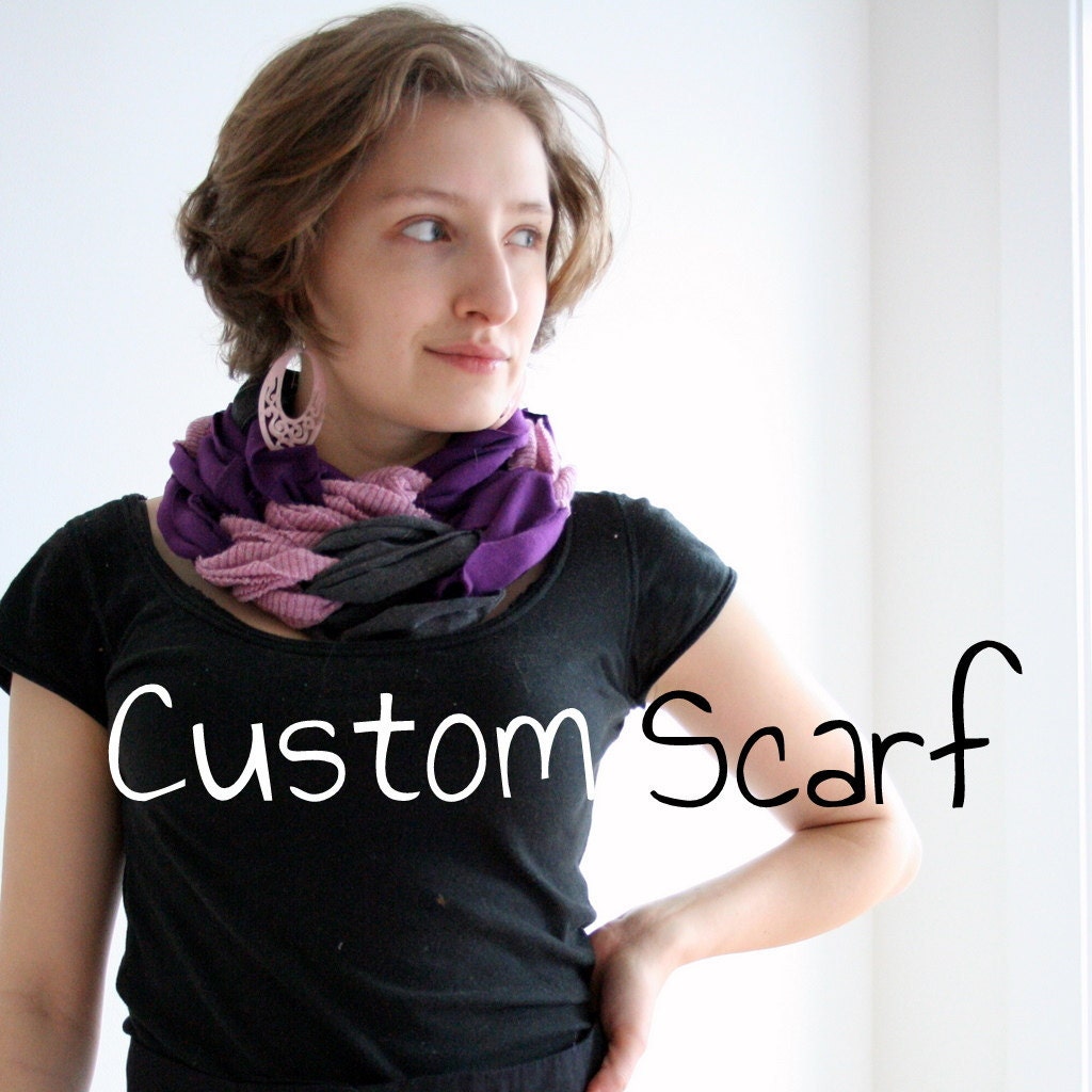 CUSTOM MADE ecofriendly scarf made from recycled t-shirts