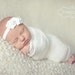 White baby headband, newborn headband, small dainty white flower headband, infant headband, toddler, photography prop
