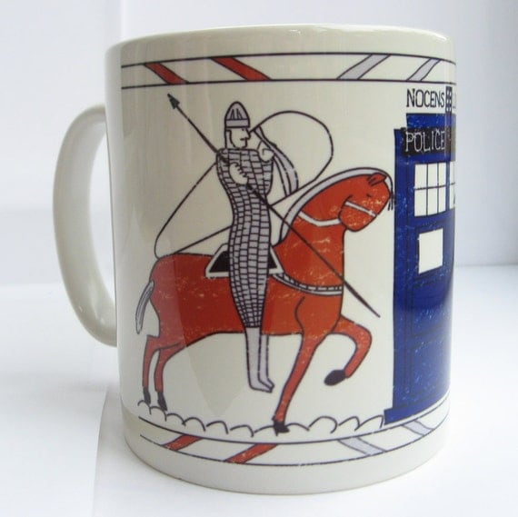 Tardis Bayeux Tapestry Doctor Who Ceramic Mug