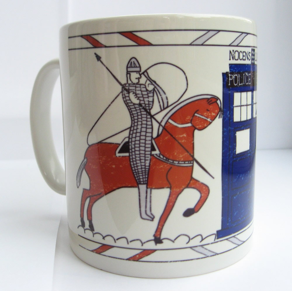 Tardis Bayeux Tapestry Doctor Who Ceramic Mug