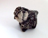 Black Sheep Terrarium Miniature Handmade Ceramic Figurine