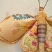 Moth made from vintage tablecloth.