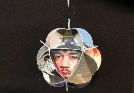 Guitarists Album Cover Ornament Made Of Record Jackets - Hendrix Clapton Page