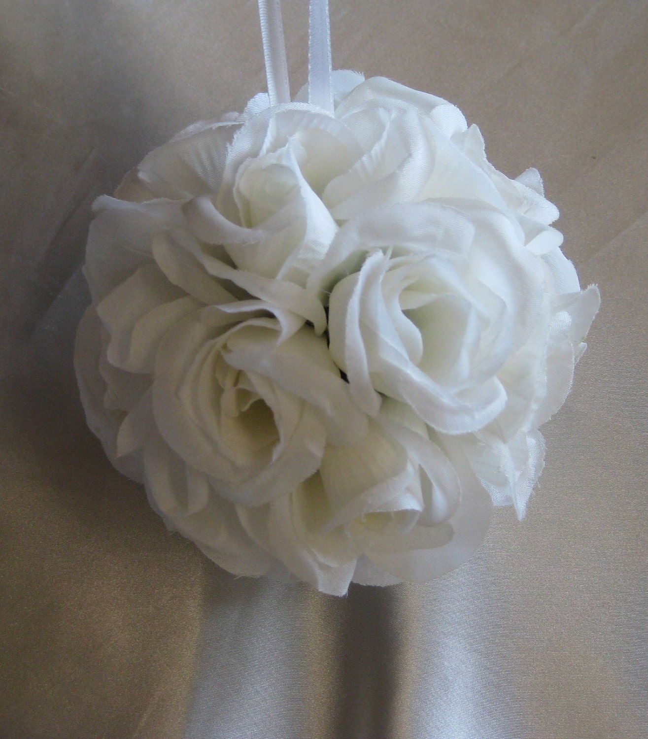 Bridal White  Pomander 5" Kissing Ball Wedding Decoration