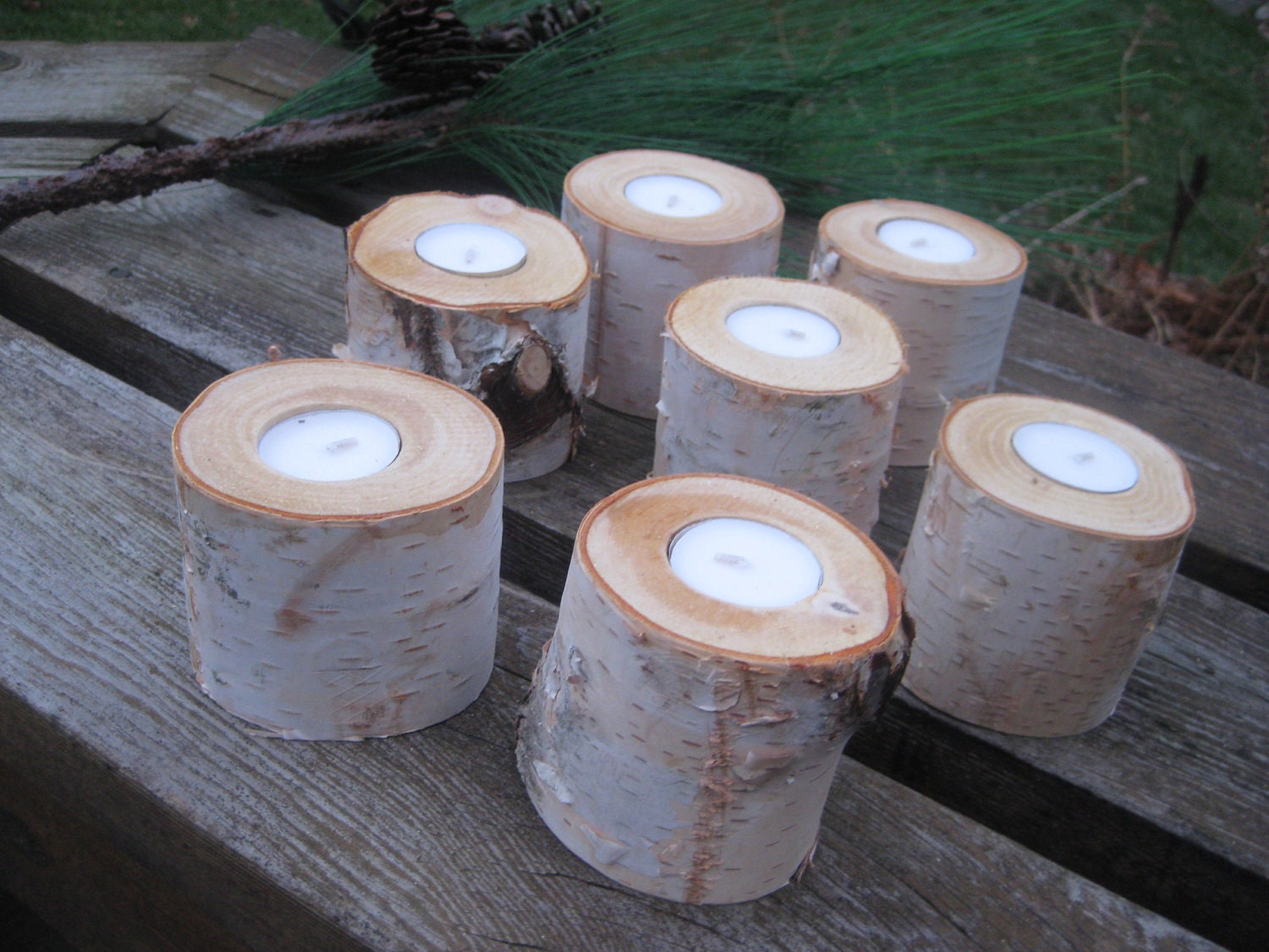 50 - 2" Birch Candle Holders for Weddings, Bridal Showers, Garden Party