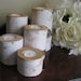 Birch Bark Log Tea Light Candle Holders Set of 5- 6",5",4",3" and 2" for your Wedding Centerpieces