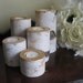 Birch Bark Log Tea Light Candle Holders Set of 5- 6",5",4",3" and 2" for your Wedding Centerpieces