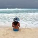 Wide Brim Sun Hat in Hawaiian Print Turquoise, Black, and White Summer Hat by Freckles California sizes: small, medium, or large available
