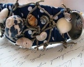 She Sells Seashells Polka Dot Navy Blue headband