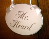 Wedding Signs SILVER Wedding Chair Hangers Set of 2 PERSONLIZED in YOUR Wedding Colors & Wording