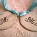 Wedding Signs TIFFANY BLUE WEDDING Mr & Mrs Chair Hangers Personalized Wedding Beach Wedding Rustic Wedding