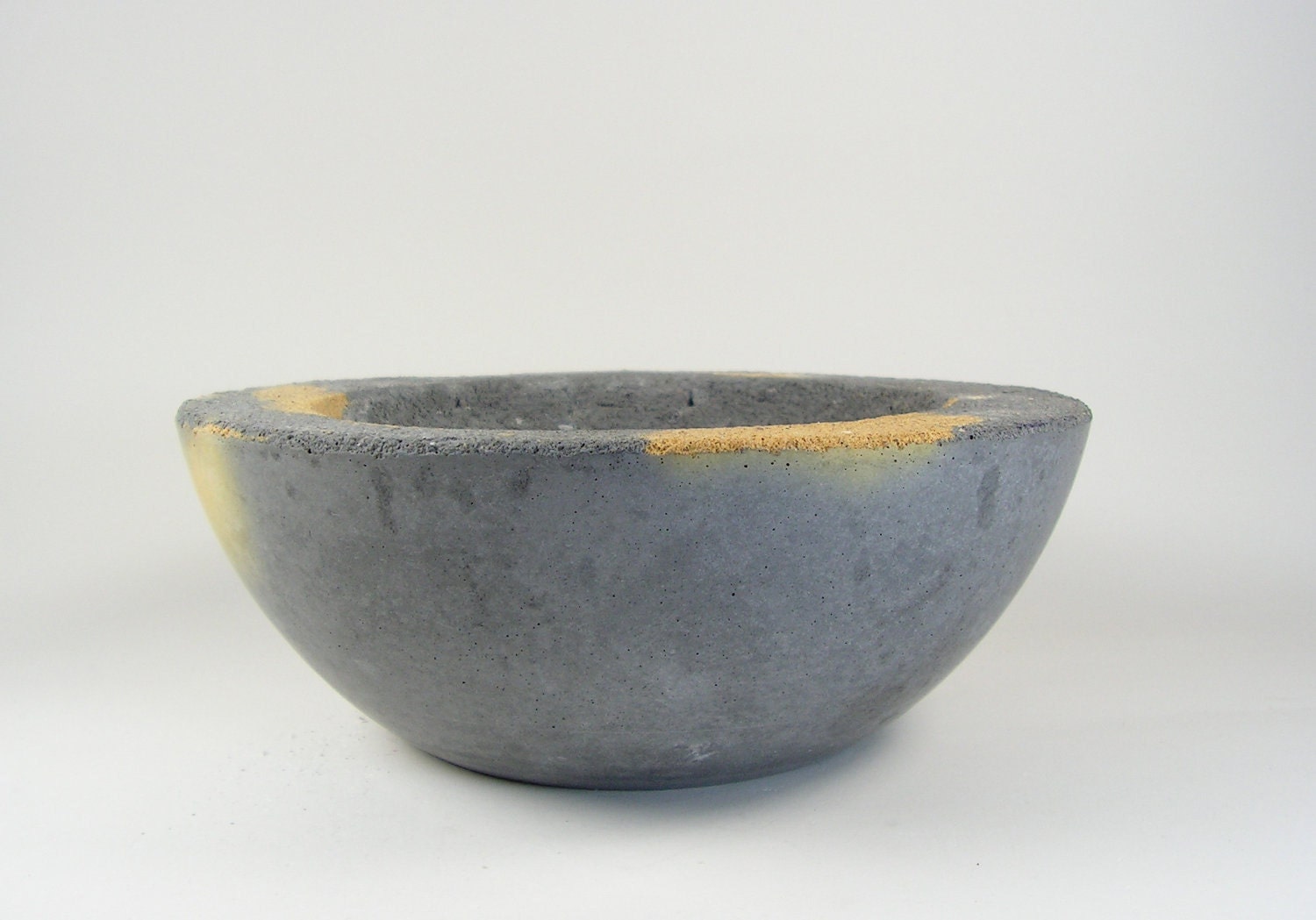 Yellow and Gray Concrete Bowl