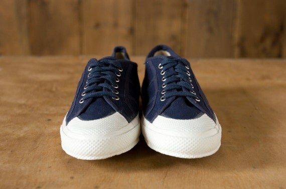 Vintage Deadstock Italian Military Issue Navy Canvas Sneakers