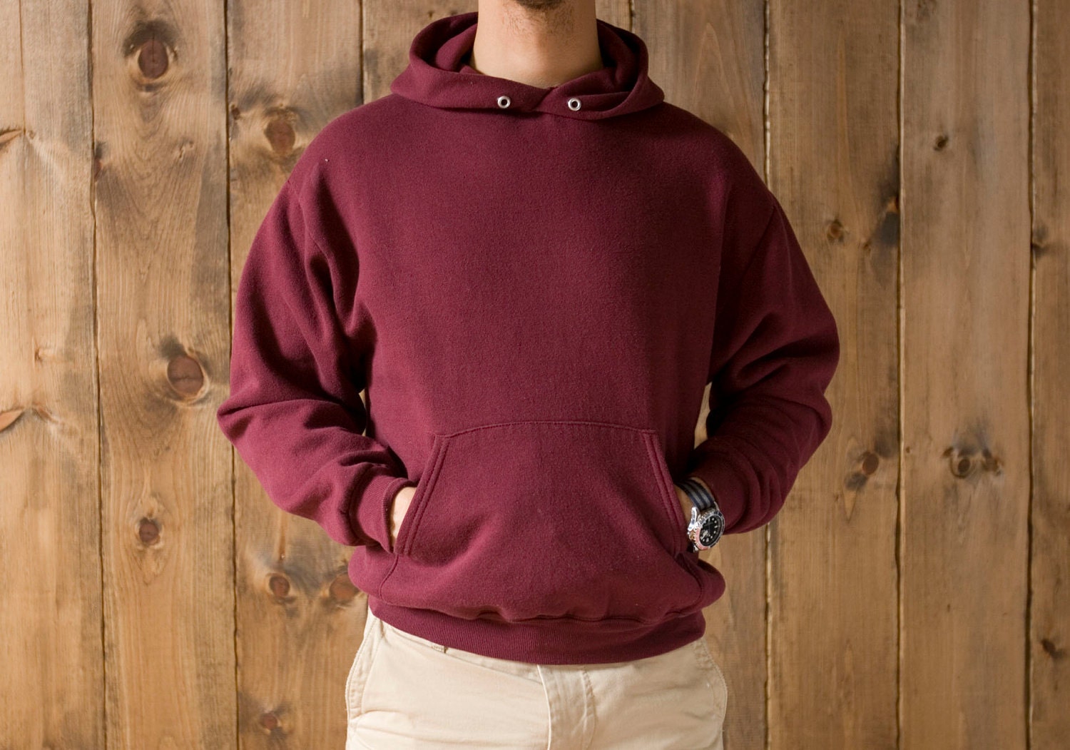 Vintage Townsend Harris Tennis Hooded Sweatshirt in Maroon