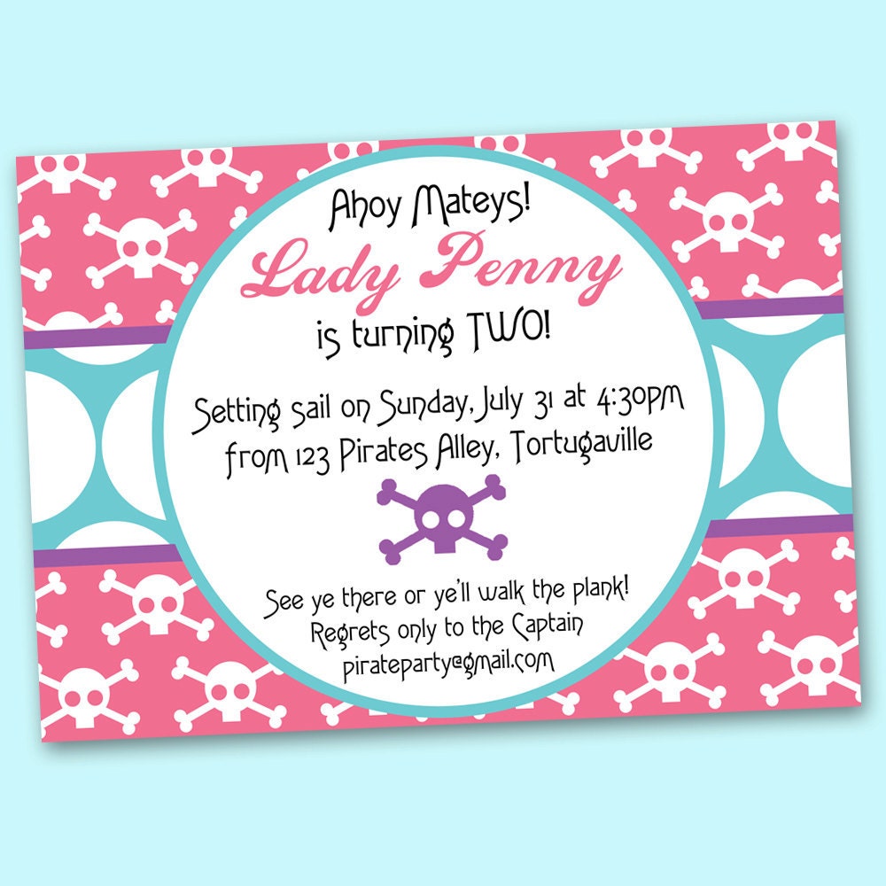 Pirate Birthday Invitation JPEG