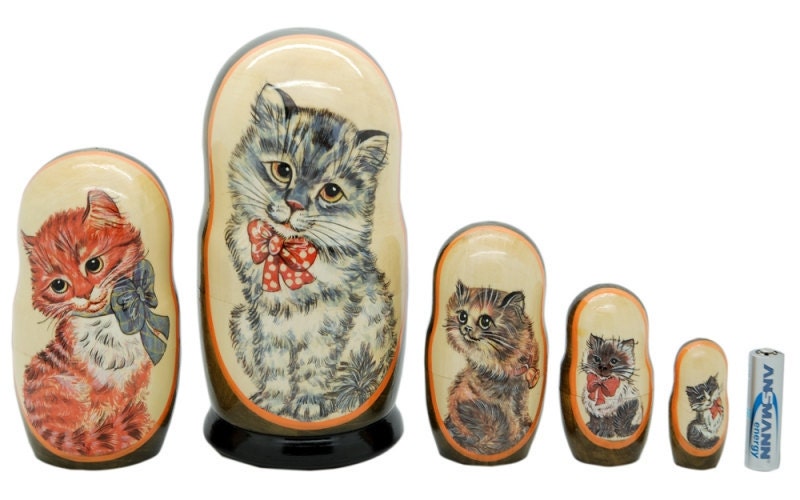 cat russian nesting dolls