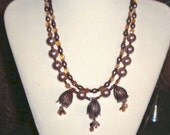 Awaiting Spring, Pearl and Garnet Necklace