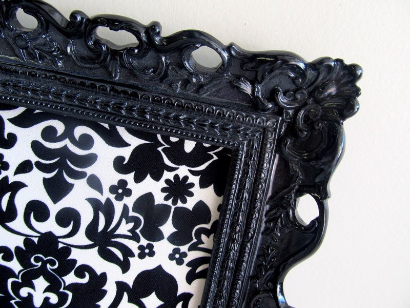 MAGNET BOARD Hostess Gift Pitcure Frame Black White Holiday Party Decoration Damask Gift for Her Nursery Decor Christmas Gift Picture Frame