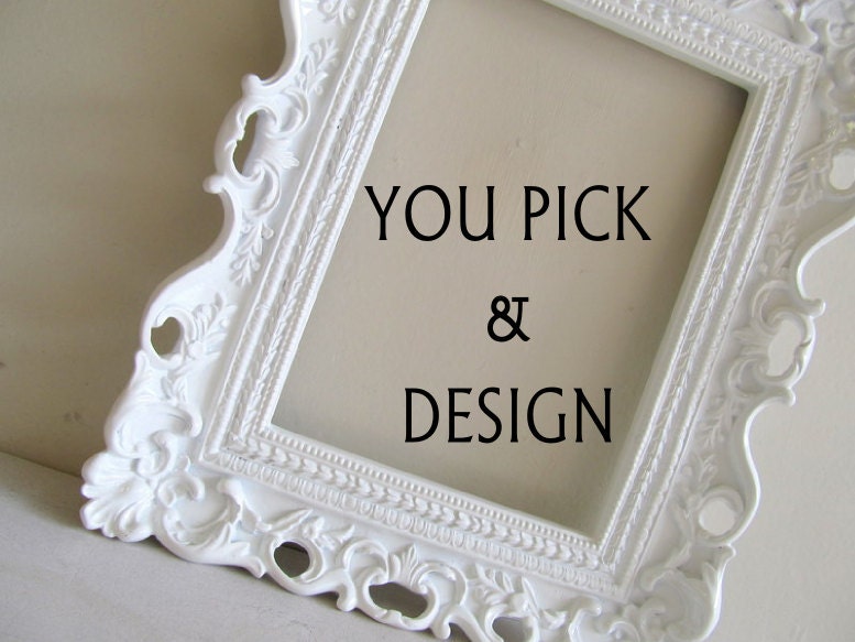 Magnet Board or Chalkboard Wedding Table Number Picture Frame Nursery Baby Gift Ornate 5x7 Magnetic Vintage Style - YOU PICK and DESIGN