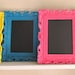 Bright FRAMED CHALKBOARD Neon Colors Teal Pink Aqua Yellow Frame Wedding Table Numbers Candy Bar Sign Birthday Party Decoration -ANY Color