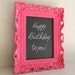 Bright FRAMED CHALKBOARD Neon Colors Teal Pink Aqua Yellow Frame Wedding Table Numbers Candy Bar Sign Birthday Party Decoration -ANY Color