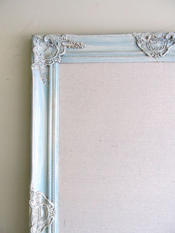 Framed Magnet Board  Wedding ESCORT CARD HOLDER Picture Display Table Cards Shabby Chic Robins Egg Blue Wood Sign Decor