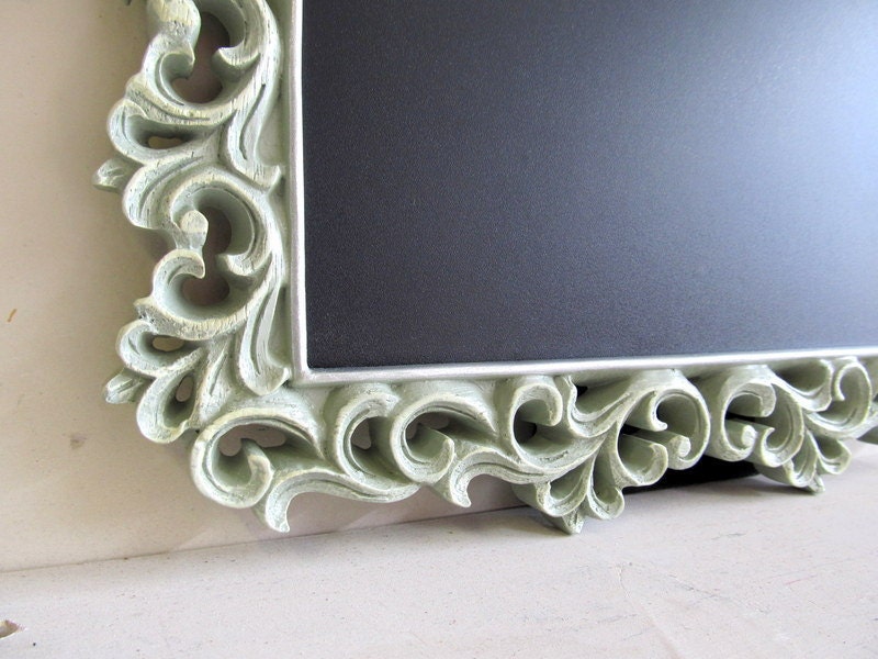 Green CHALKBOARD SIGN Magnetic Wedding Framed Candy Bar Green Nursery Decor Ornate Picture Frame Gift Buffet Sign Gift Chalk Board