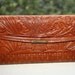 Vintage 1940's 50's Mexican Bullfighter & Aztec Pyramid Tooled Leather Wallet Billfold