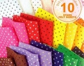 10 Printed STARS Felt Fabric - Pick your own colors