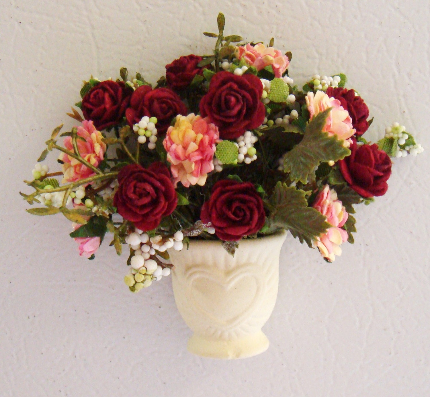 Floral Refrigerator Magnet mulberry paper roses GREAT GIFT Mothers Day