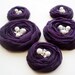 Purple Roses Handmade Appliques Embellishment 5 pcs