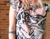 TEN DOLLAR SALE ... 80s neon pastel abstract blouse