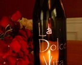 Wine Bottle Hurricane Lantern- La Dolce Vita