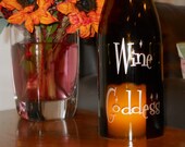 Wine Bottle Hurricane Lantern- Wine Goddess