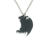 Gargoyle - black, laser cut necklace halloween gothic monster