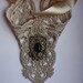 Steampunk choker Ivory venice victorian lacer collar with Emerald Royal Coat of Arms gothic necklace