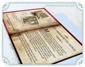 Vintage Novel Greeting Card style Wedding Invitation DEPOSIT