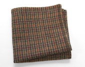 Wool Men's Pocket Square in purple, orange, tan, and teal