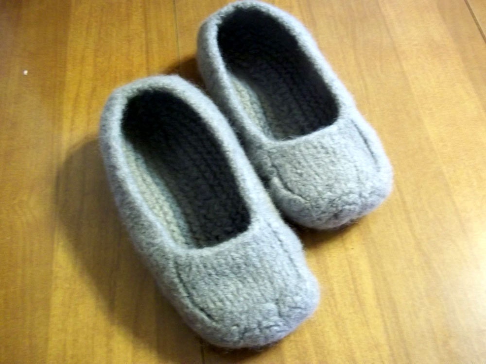 Felted Slippers Silver Women Men Children's Size