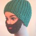Hand Knit Bearded Beanie - Green
