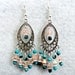 Swarovski Crystal and Turquoise Chandelier Earrings - Reserved for CASEY MARMON
