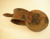 Vintage Cast Iron Pulley Block and Tackle Wood Metal Vintage Antique Industrial Hardware Farm Pully