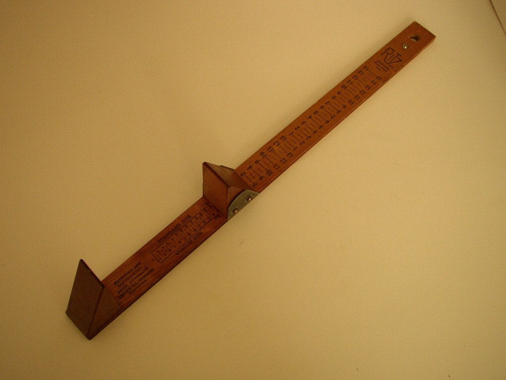 Vintage Ritz Stick Wood Shoe Foot Size Measurer by aroundtheclock